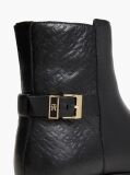 Black TH Monogram Embossed Leather Ankle Boots  Women