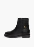 Black TH Monogram Embossed Leather Ankle Boots  Women