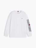 White Logo Long Sleeve T-Shirt  Boys