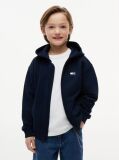 Μπλε Βαμβακερό Hoody Με Φερμουάρ Και Tonal Λογότυπο  Αγόρια