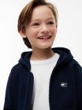 Μπλε Βαμβακερό Hoody Με Φερμουάρ Και Tonal Λογότυπο  Αγόρια