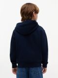 Μπλε Βαμβακερό Hoody Με Φερμουάρ Και Tonal Λογότυπο  Αγόρια