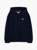 Μπλε Βαμβακερό Hoody Με Φερμουάρ Και Tonal Λογότυπο  Αγόρια