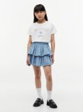 White Rhinestone Logo Relaxed T-Shirt  Girls