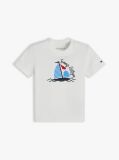 White Boat Graphic Peached T-Shirt  Newborn