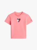 Ροζ Βαμβακερό T-Shirt Με Smiley Λογότυπο  Βρεφικά