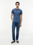 Blue Organic Cotton Chest Logo T-Shirt  Men