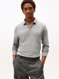 Grey 1985 TH Flex Regular Fit Long Sleeve Polo  Men
