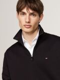 Black Quarter-Zip Intechno Knit Sweatshirt  Men