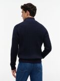 Blue Cable Knit Half-Zip Jumper  Men