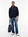 Blue Quarter-Zip Fleece Sweatshirt  Men