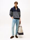 Blue Faded Regular Straight Leg Jeans  Men