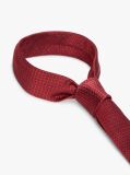 Red Pure Silk Jacquard Micro Geometric Tie  Men