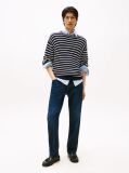 Blue These jeans have a classic straight-leg shape and feature subtle fading on the thighs for a lived-in appearance.  Men