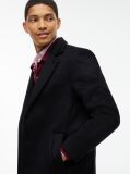 Black Smart Casual Wool Blend Single Breasted Coat  Men