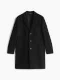 Black Smart Casual Wool Blend Single Breasted Coat  Men