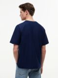 Μπλε Άνετο T-Shirt Με Ραγκλάν Μανίκια  Άνδρες
