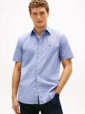 Blue Regular Fit Houndstooth Short Sleeve Shirt  Men