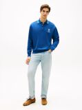 Blue Tipped Collar Relaxed Rugby Sweatshirt  Men