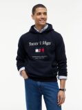 Blue Logo Embroidery Flex Fleece Hoody  Men