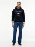 Blue Logo Embroidery Flex Fleece Hoody  Men