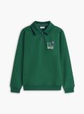 Green Graphic Quarter-Zip Rugby Sweatshirt  Men