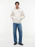 Beige Back Graphic Twill Terry Hoody  Men
