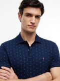 Blue Regular Fit Print Jersey Polo Shirt  Men
