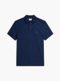 Blue Regular Fit Print Jersey Polo Shirt  Men