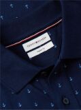 Blue Regular Fit Print Jersey Polo Shirt  Men