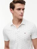White Regular Fit Print Jersey Polo Shirt  Men