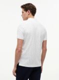 White Regular Fit Print Jersey Polo Shirt  Men