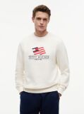 Beige Flag Terry Crew Neck Sweatshirt  Men