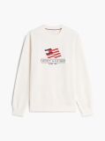 Beige Flag Terry Crew Neck Sweatshirt  Men