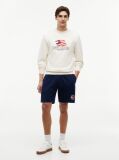 Blue Logo Embroidery Terry Sweat Bermuda Shorts  Men