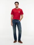 Κόκκινο T-Shirt Με Wavy Σημαία  Άνδρες