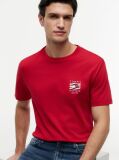 Κόκκινο T-Shirt Με Wavy Σημαία  Άνδρες
