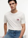 Μπεζ T-Shirt Με Wavy Σημαία  Άνδρες