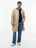 Beige New York Label Relaxed Car Coat  Men