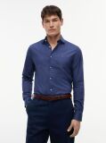 Blue Slim Fit Micro Print Shirt  Men