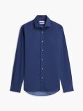 Blue Slim Fit Micro Print Shirt  Men