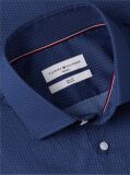 Blue Slim Fit Micro Print Shirt  Men