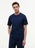 Blue Chain-Stitch Graphic Jersey T-Shirt  Men