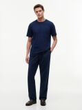 Blue Chain-Stitch Graphic Jersey T-Shirt  Men