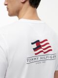 White Wavy Flag Back Graphic Jersey T-Shirt  Men