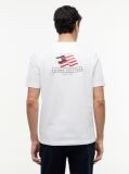 White Wavy Flag Back Graphic Jersey T-Shirt  Men
