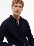 Blue Regular Fit Herringbone Flannel Button-Down Shirt  Men