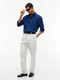 Blue Regular Fit Chambray Shirt  Men