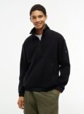 Black Performance Relaxed Logo Collar Quarter-Zip Jumper  Men