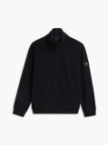 Black Performance Relaxed Logo Collar Quarter-Zip Jumper  Men